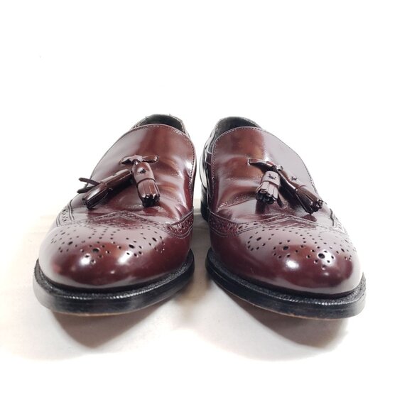 Vintage Hanover Burgundy Leather Tassel Loafers Mens Size 10 B/AA Dress Shoes - Picture 6 of 9